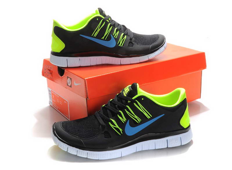 nike Free Run 5.0 V2 Mens Running Shoes New Breathable Black Blue Green (2)